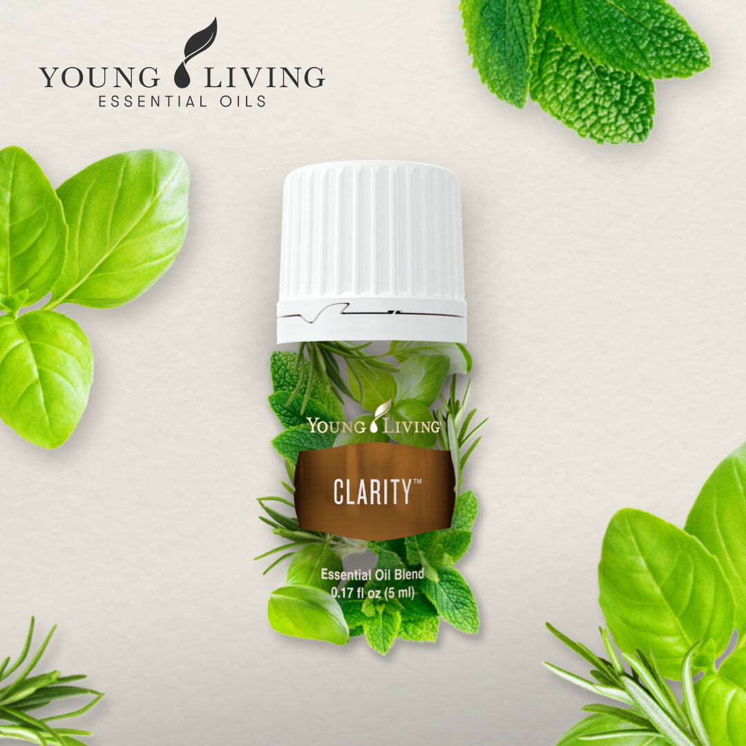 We love Young Living’s Clarity essential oil blend for waking up & shaking off brain fog!