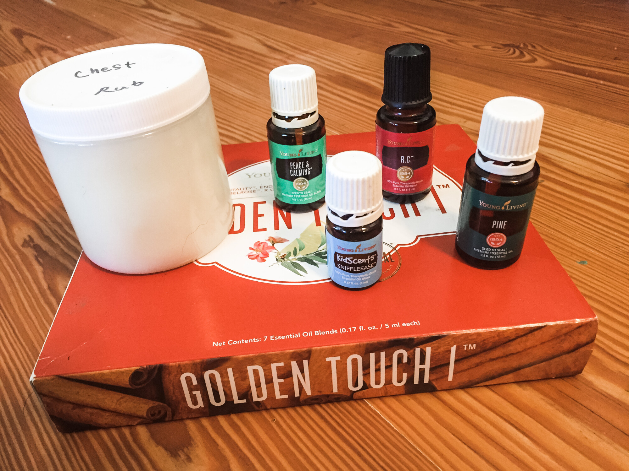 What you see here is a combination of oils we knew we needed, oils to comfort & relax, and oils that showed up on our scans… plus a homemade rub using coconut oil, olive oil, and frankincense, lemon and R. C. oil blend.