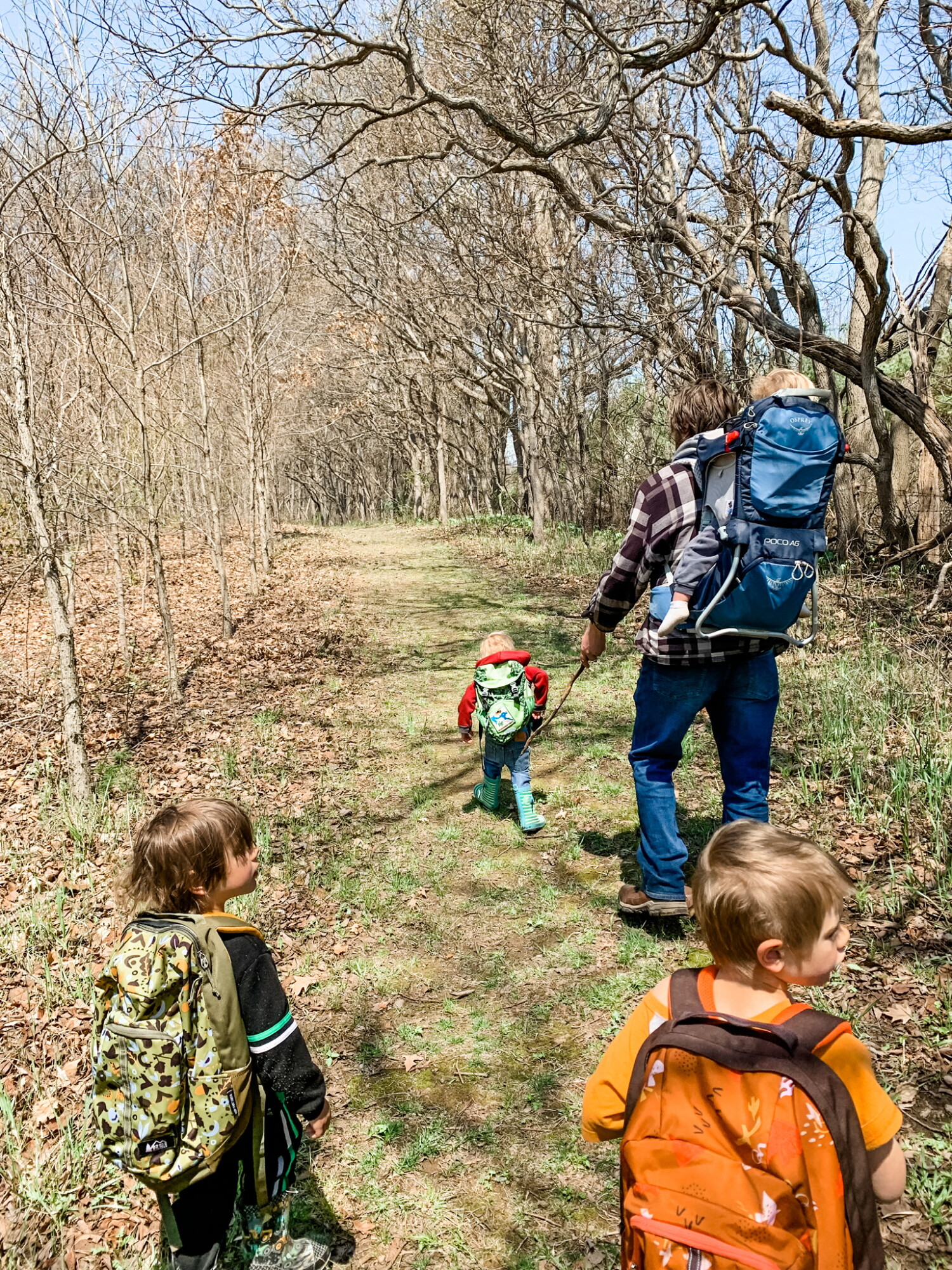 Nothing like a sunny day, four little people and the open trail ahead of us!