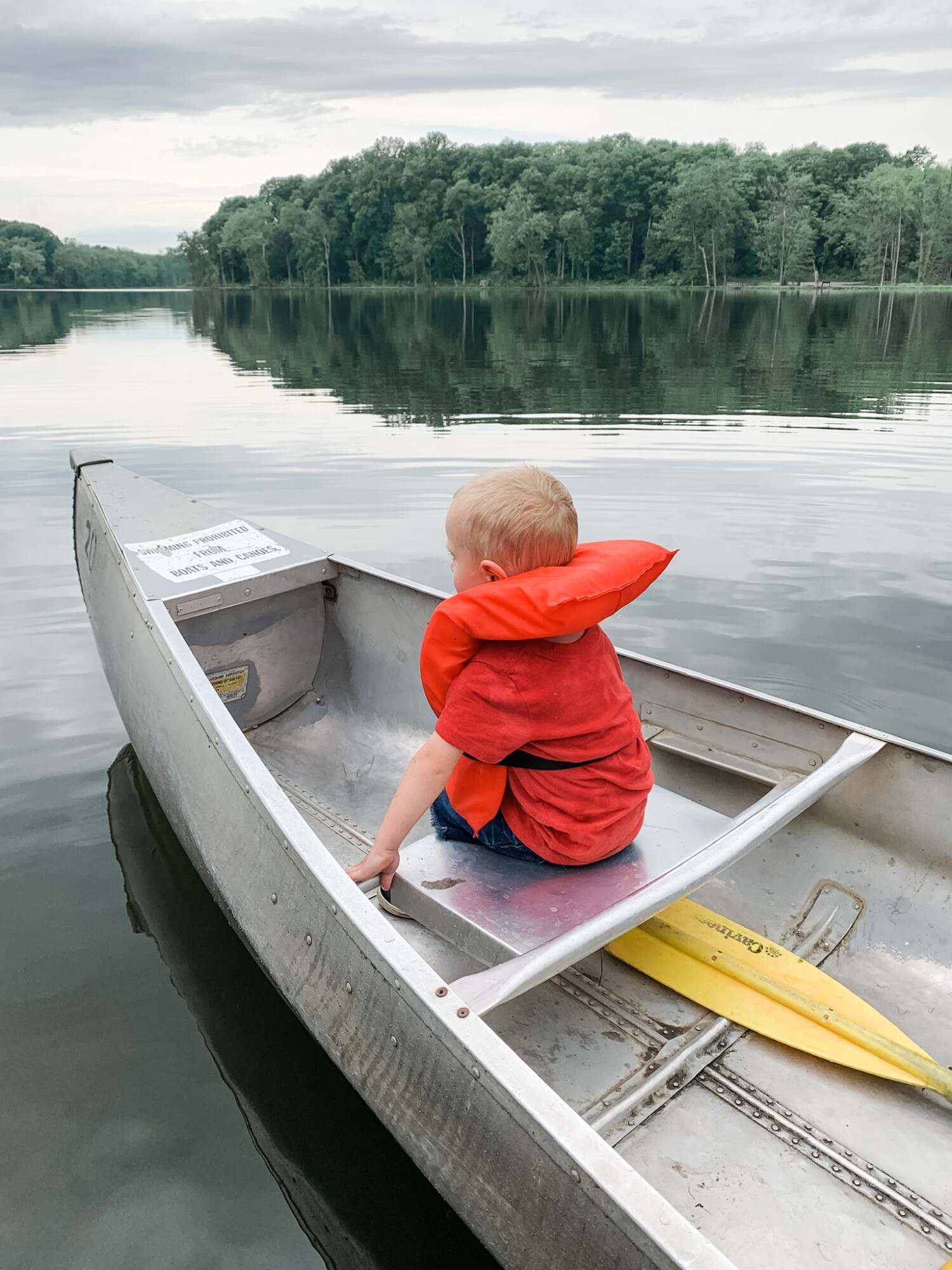 Canoeing with the kids was surprisingly calm, once we got them out in the boats.