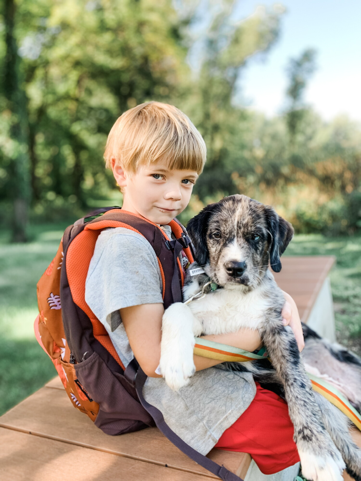 My oldest son, and Cookie, his 4H dog!