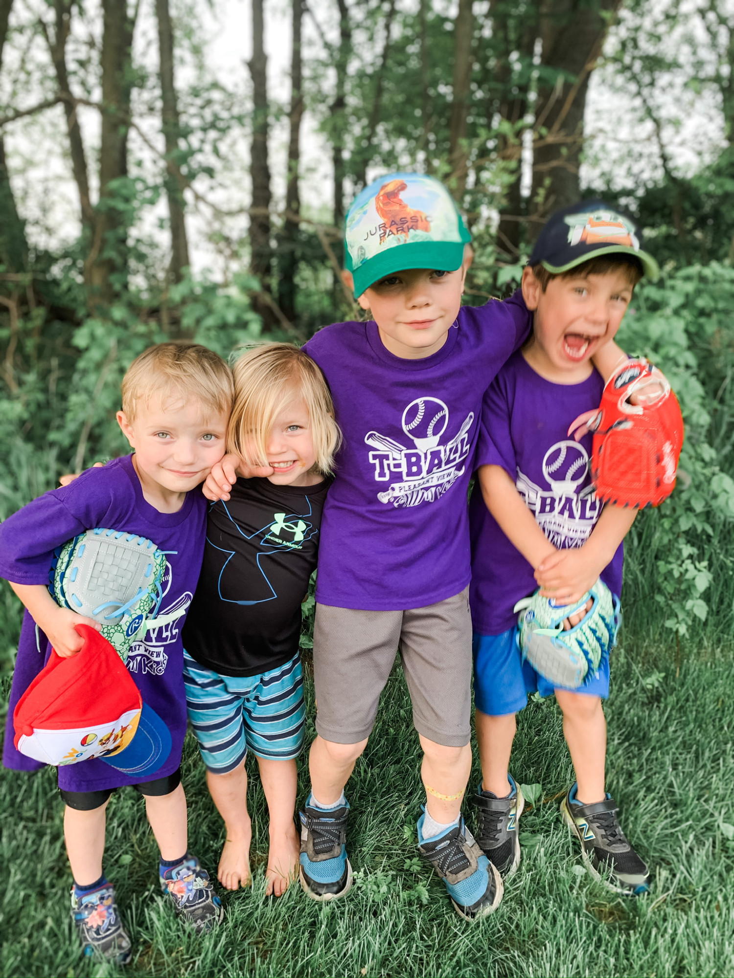 One of the learning curves we experienced as a family was allowing all 3 boys to play t-ball this spring!