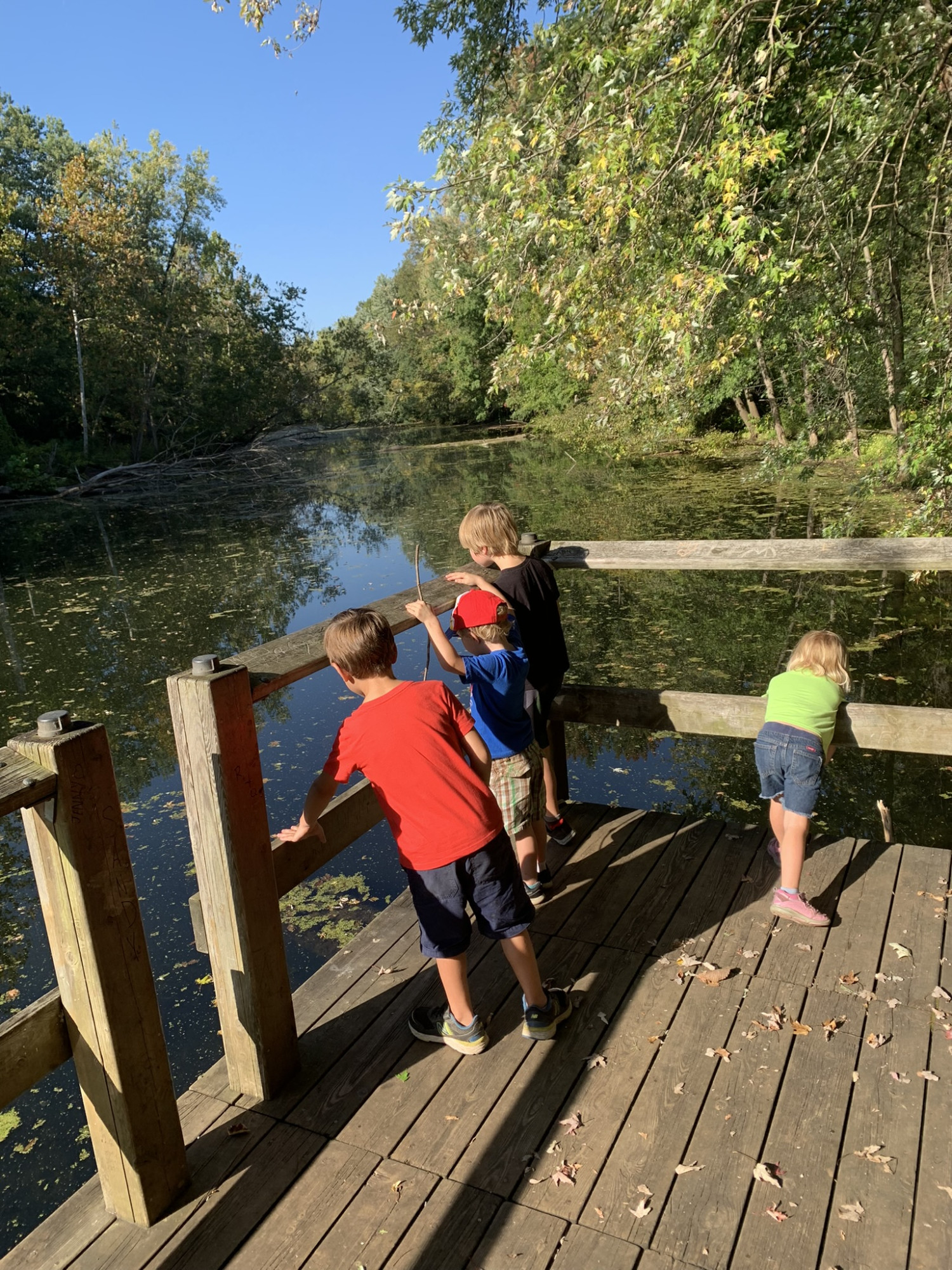 Checking out a branch of the Elkhart River in Ox Bow Park in Goshen, IN