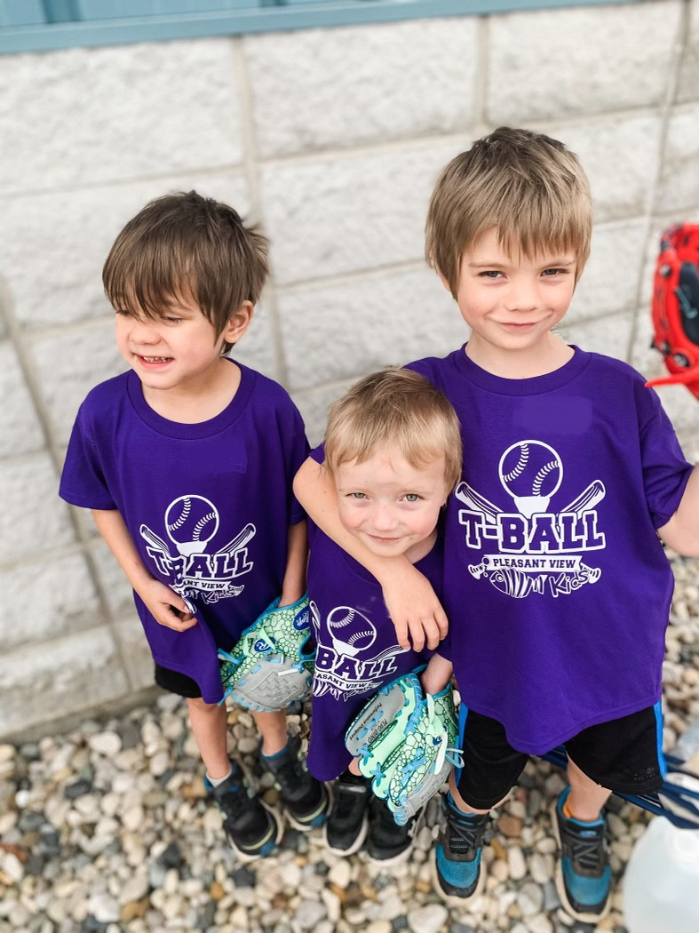 Our ornery crew of boys, ready to learn all about t-ball!