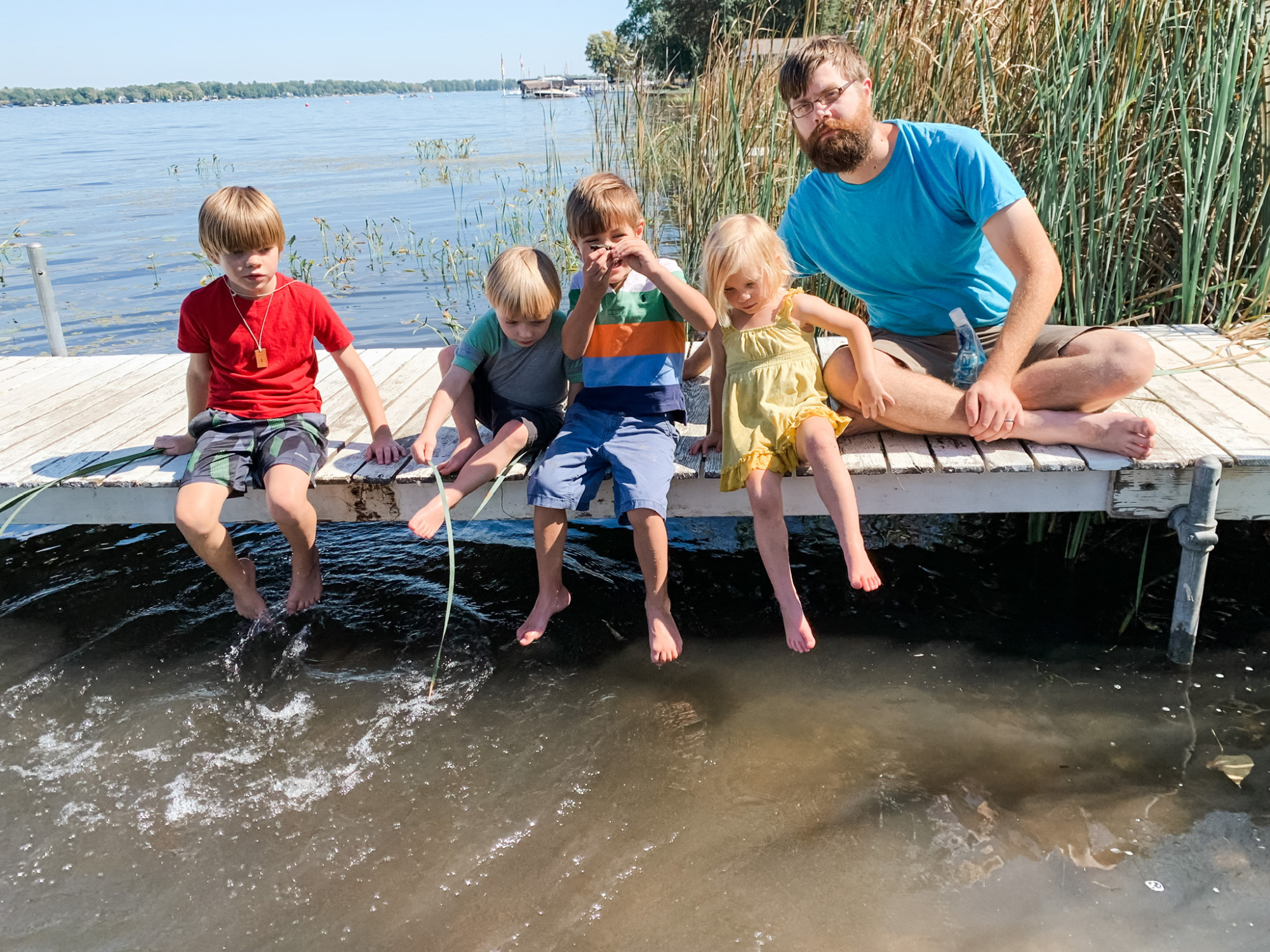 A casual family photo of all my children with my husband at one of our favorite nature spots.