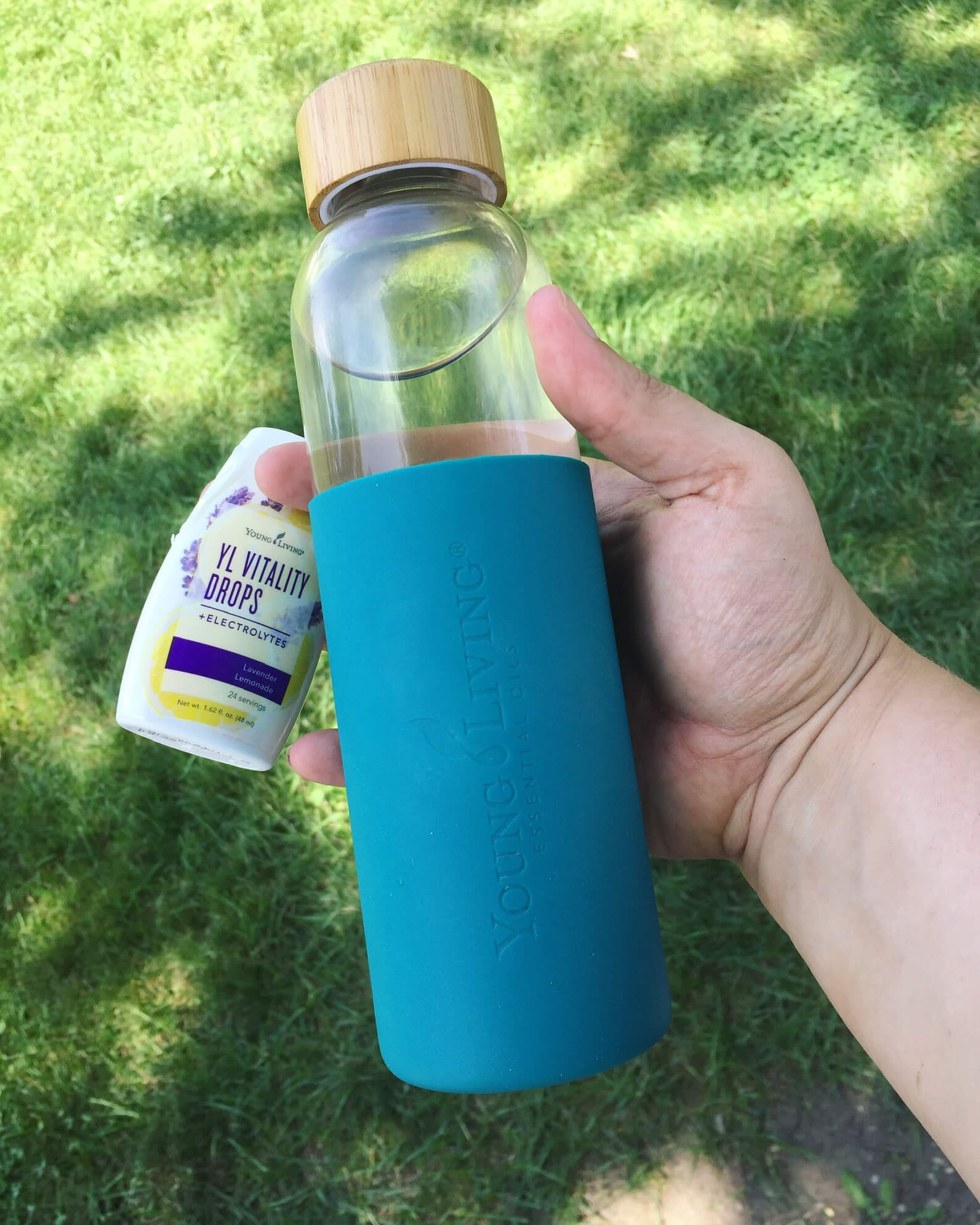 Another way I love getting more lavender in my life is the vitality drops in lavender lemonade flavor. These drops help with hydration, while being all natural & sugar free.