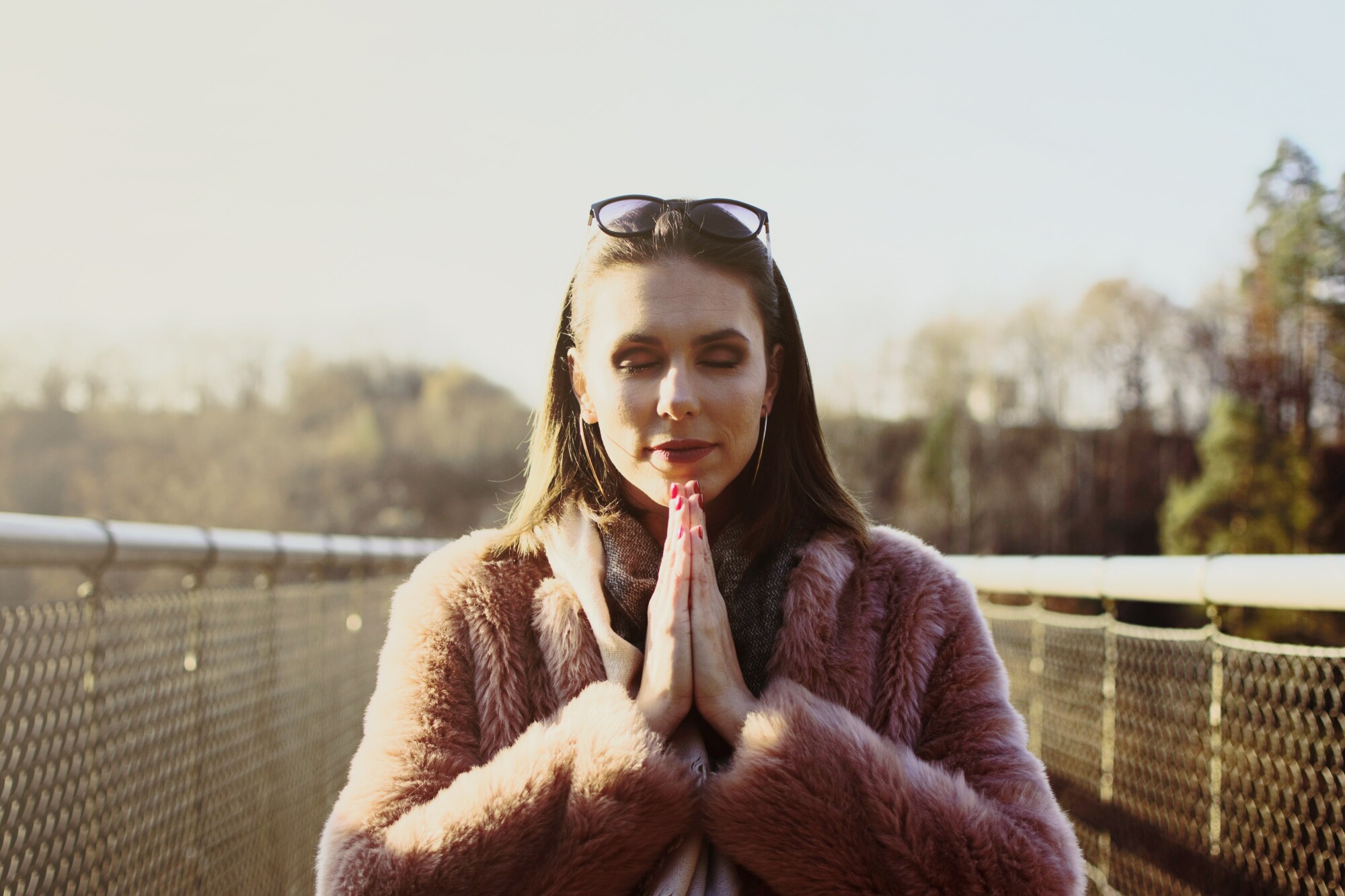 Picture of woman meditating or praying