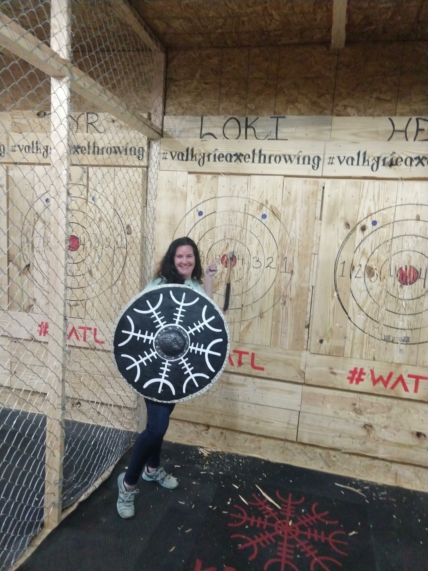me at the ax throwing place