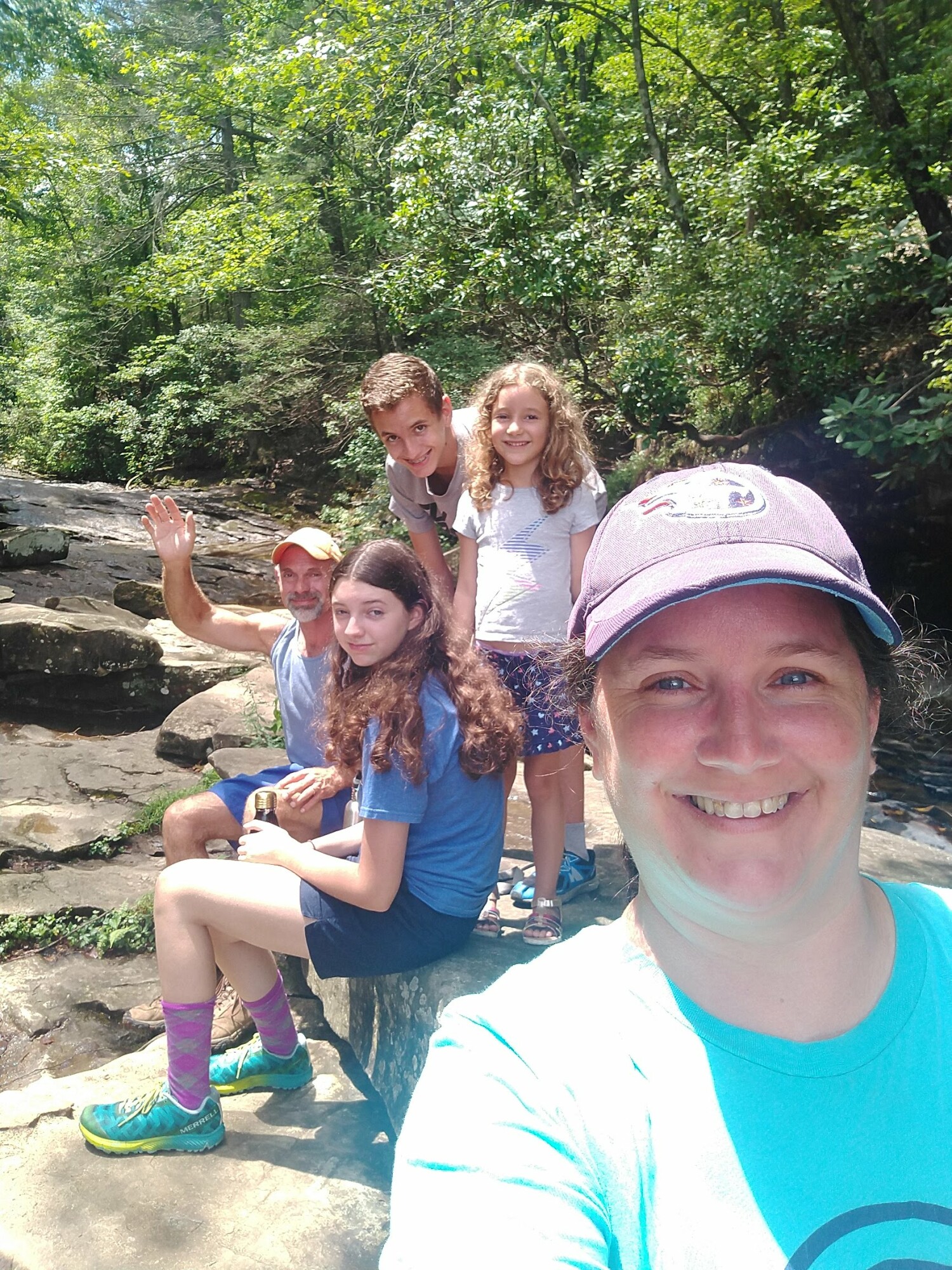 Family Picture At Falling Water Falls