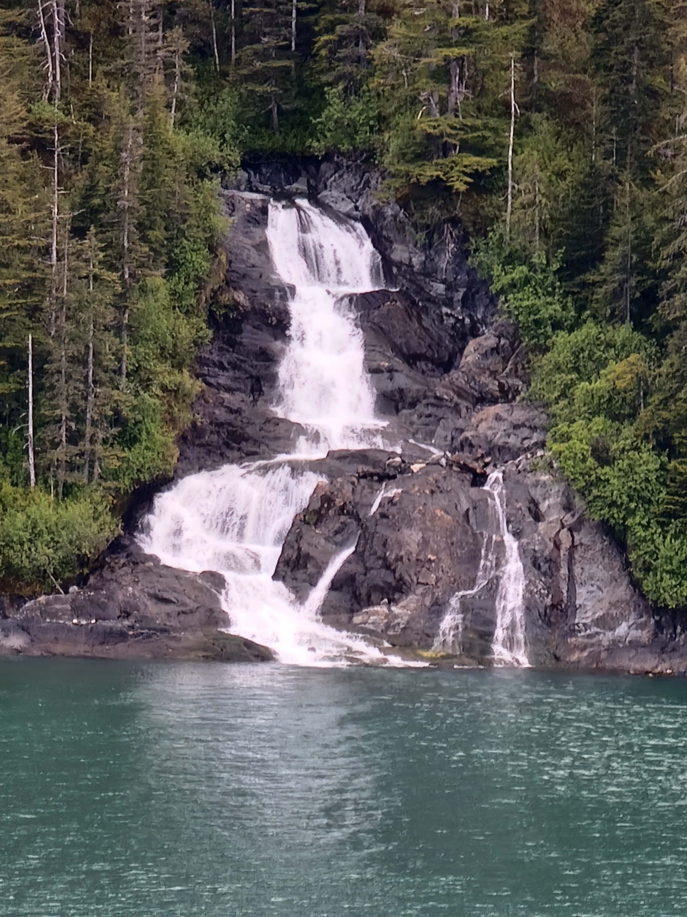 rushing waterfall in stephens passage