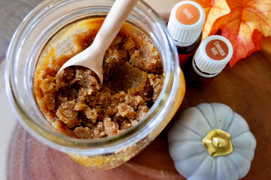 pumpkin sugar scrub made with essential oils