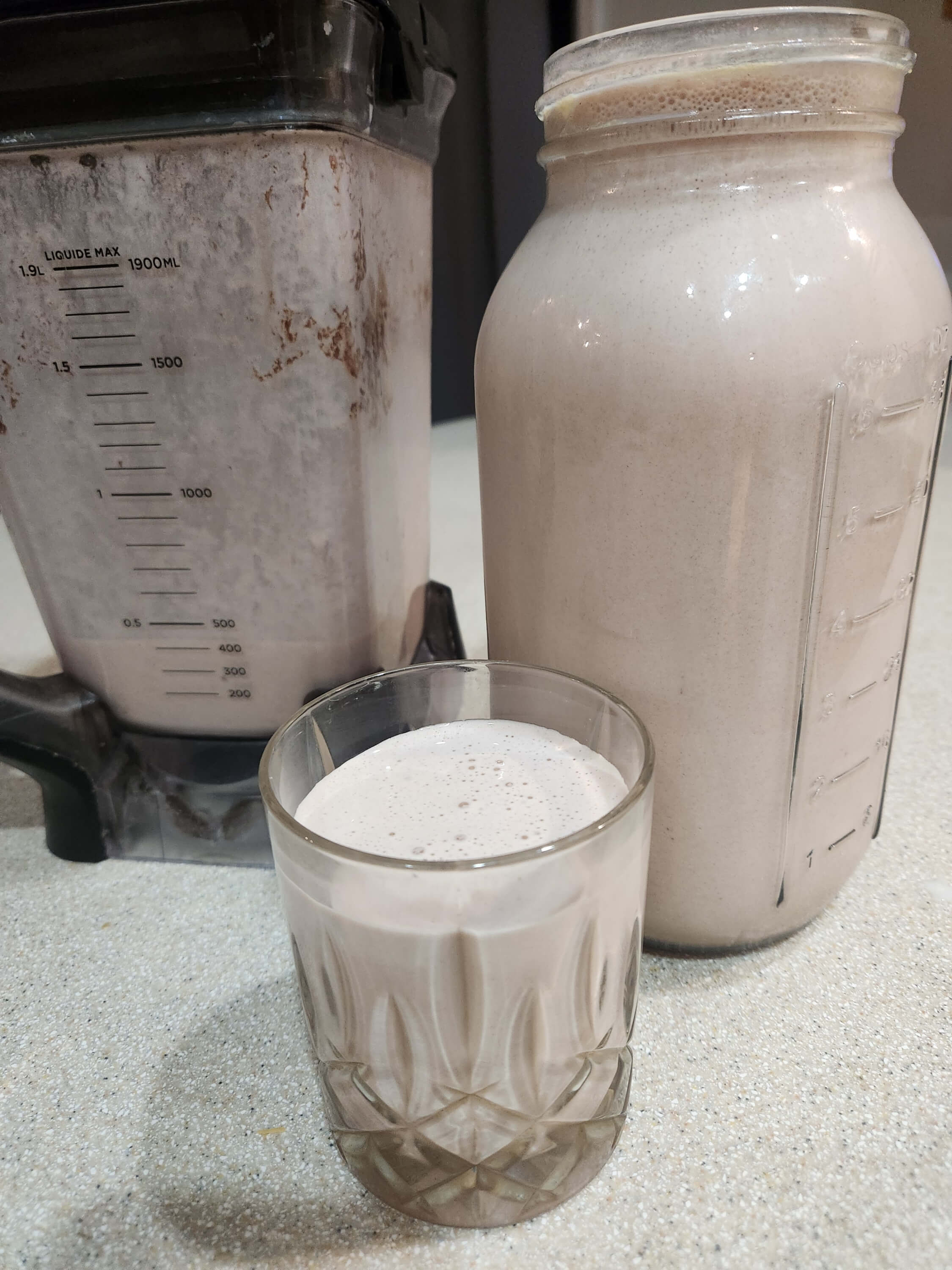 Cocoa paste being whisked