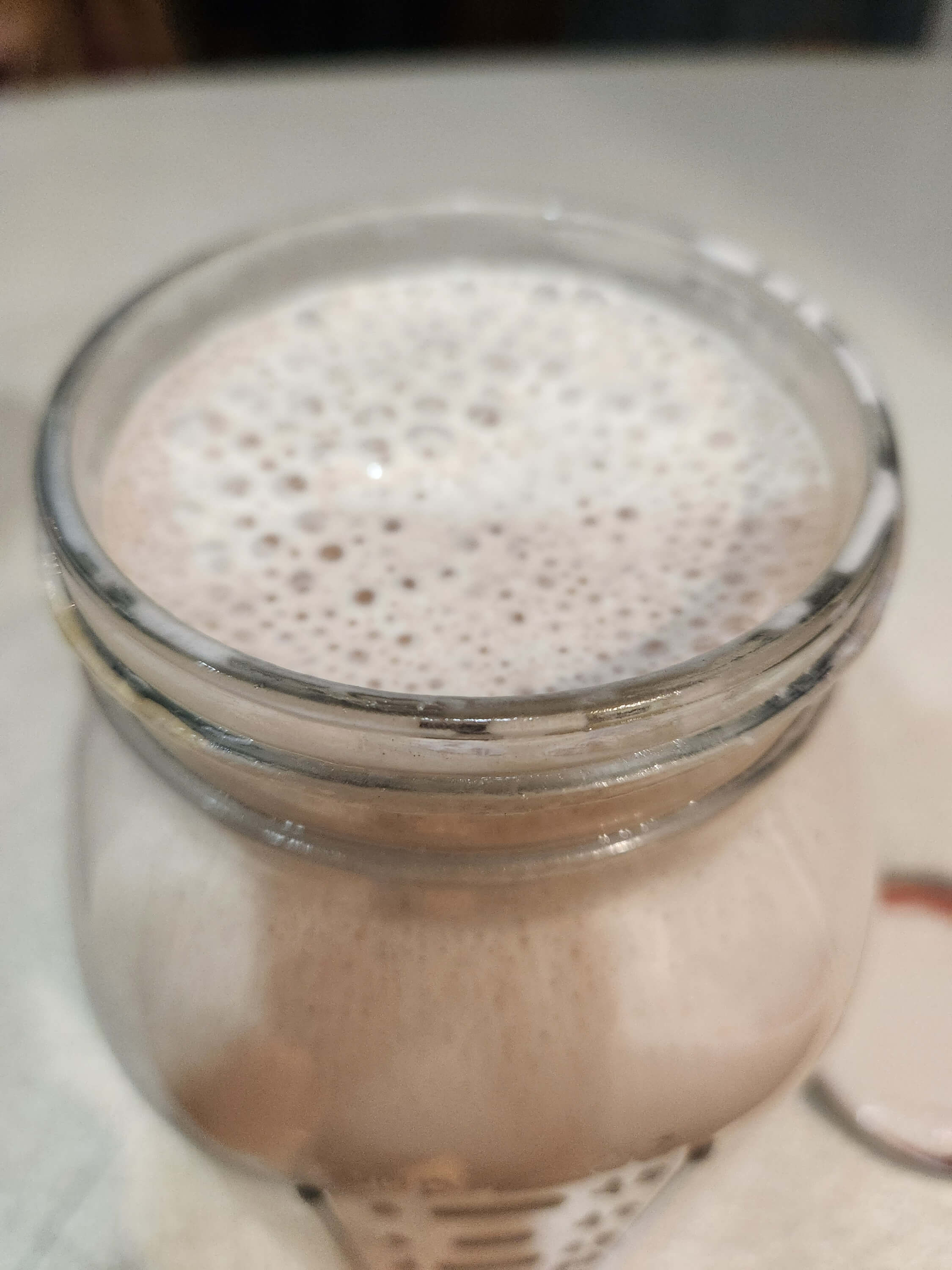Pitcher of chocolate milk