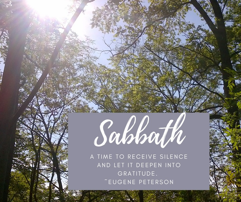 May be an image of tree, sky and text that says 'Sabbath A TIME TO RECEIVE SILENCE AND LET IT DEEPEN INTO GRATITUDE ~EUGENE PETERSON'