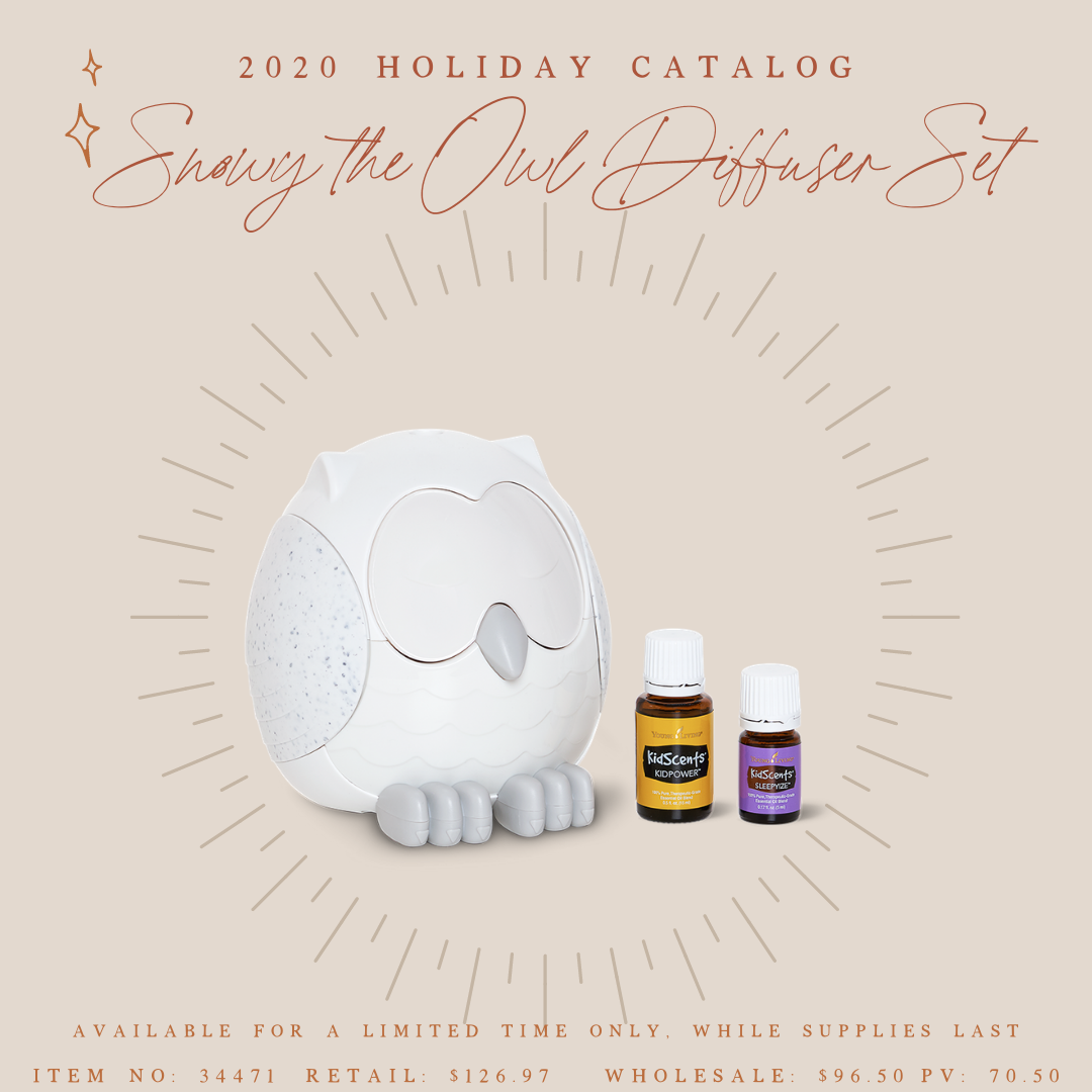 Snowy the Owl Diffuser Set, wholesale $96.50, PV 70.50