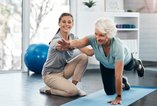 whatever your age it's important to workout - physical therapy stock pictures, royalty-free photos & images