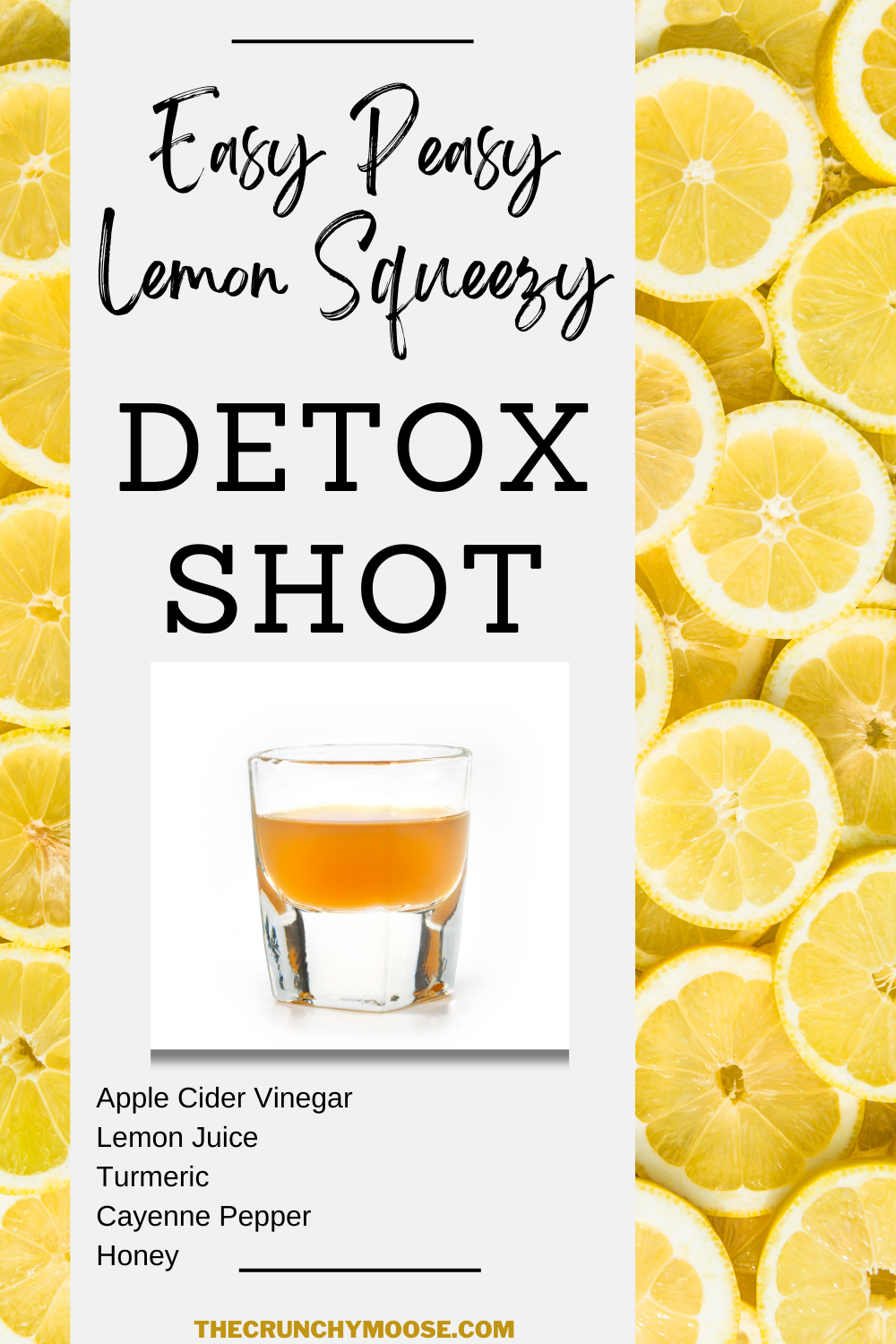 master cleanse shot with apple cider vinegar, lemon juice, cayenne pepper, honey