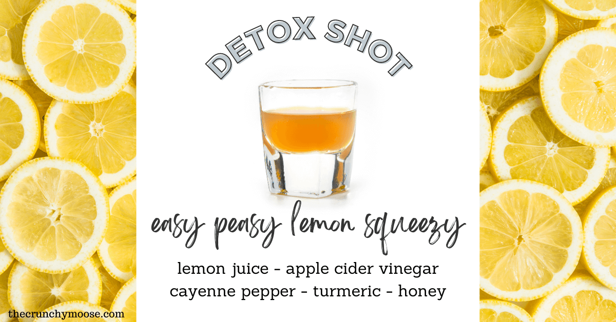 detox shot with lemon juice, apple cider vinegar, cayenne pepper, turmeric, honey