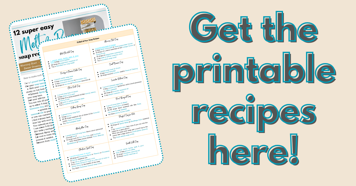 printable recipe cards for melt & pour soap