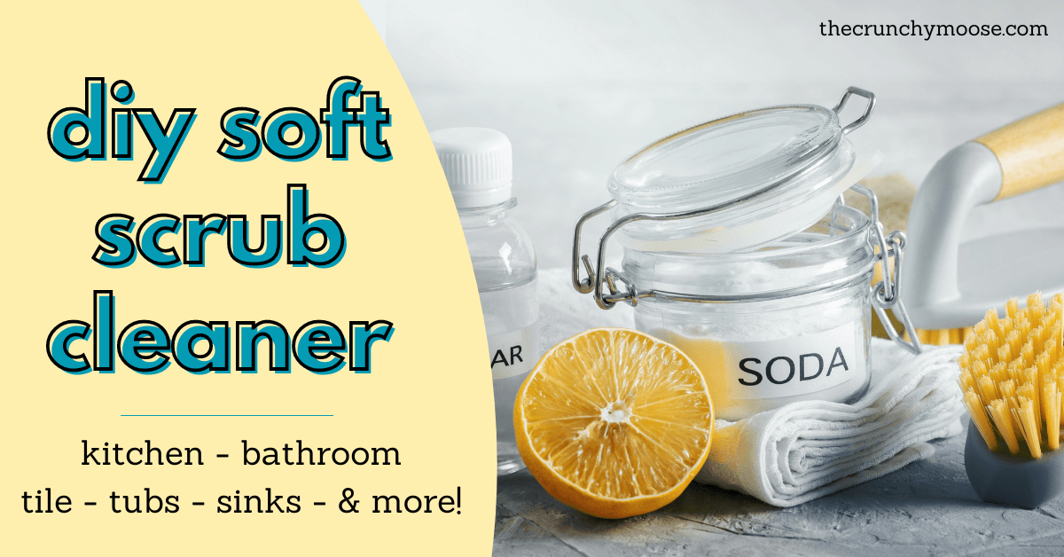 diy kitchen and bath soft scrub with baking soda and lemon essential oil