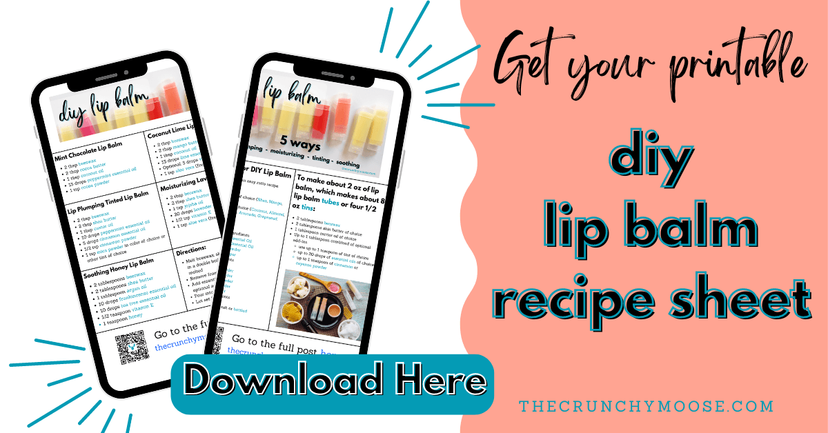 diy lip balm recipe sheet