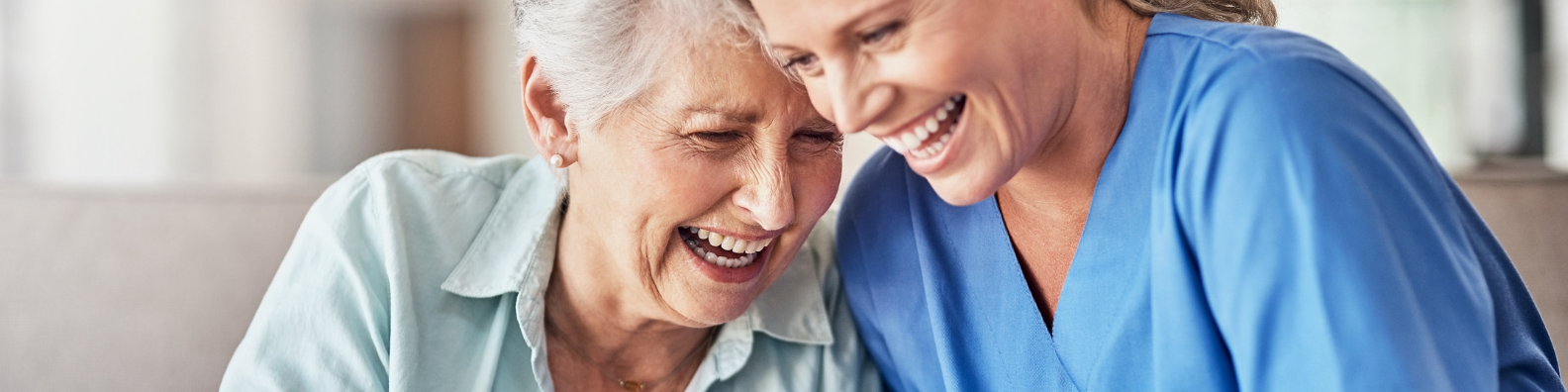 happy caregiver