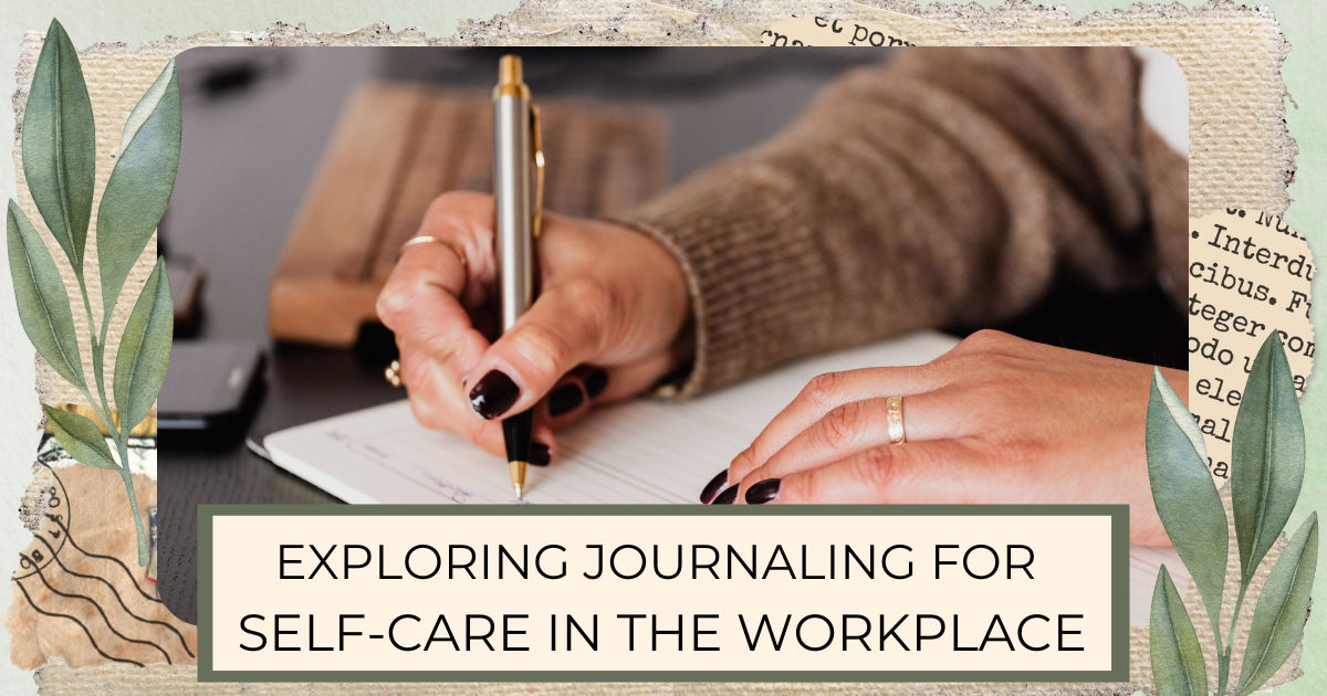 woman writing in journal at work desk