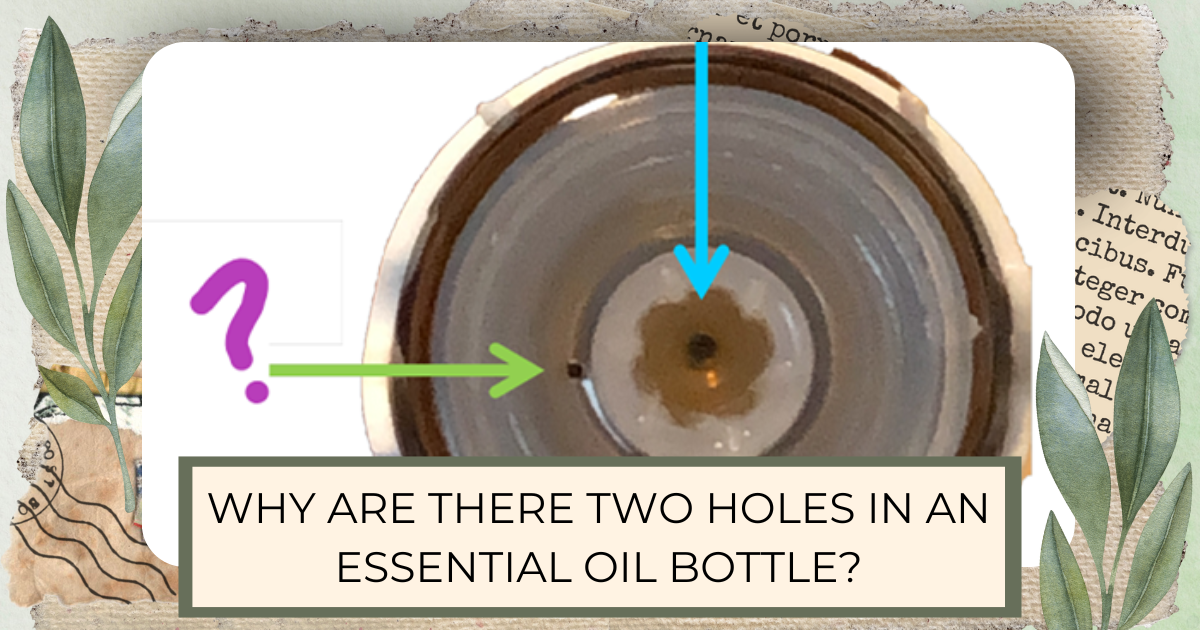 top view of an essential oil bottle reducer showing two holes with ?