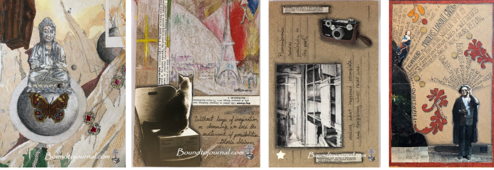 Four images from the Letters to Mary Epistolary Journal Series by Lisa Compton