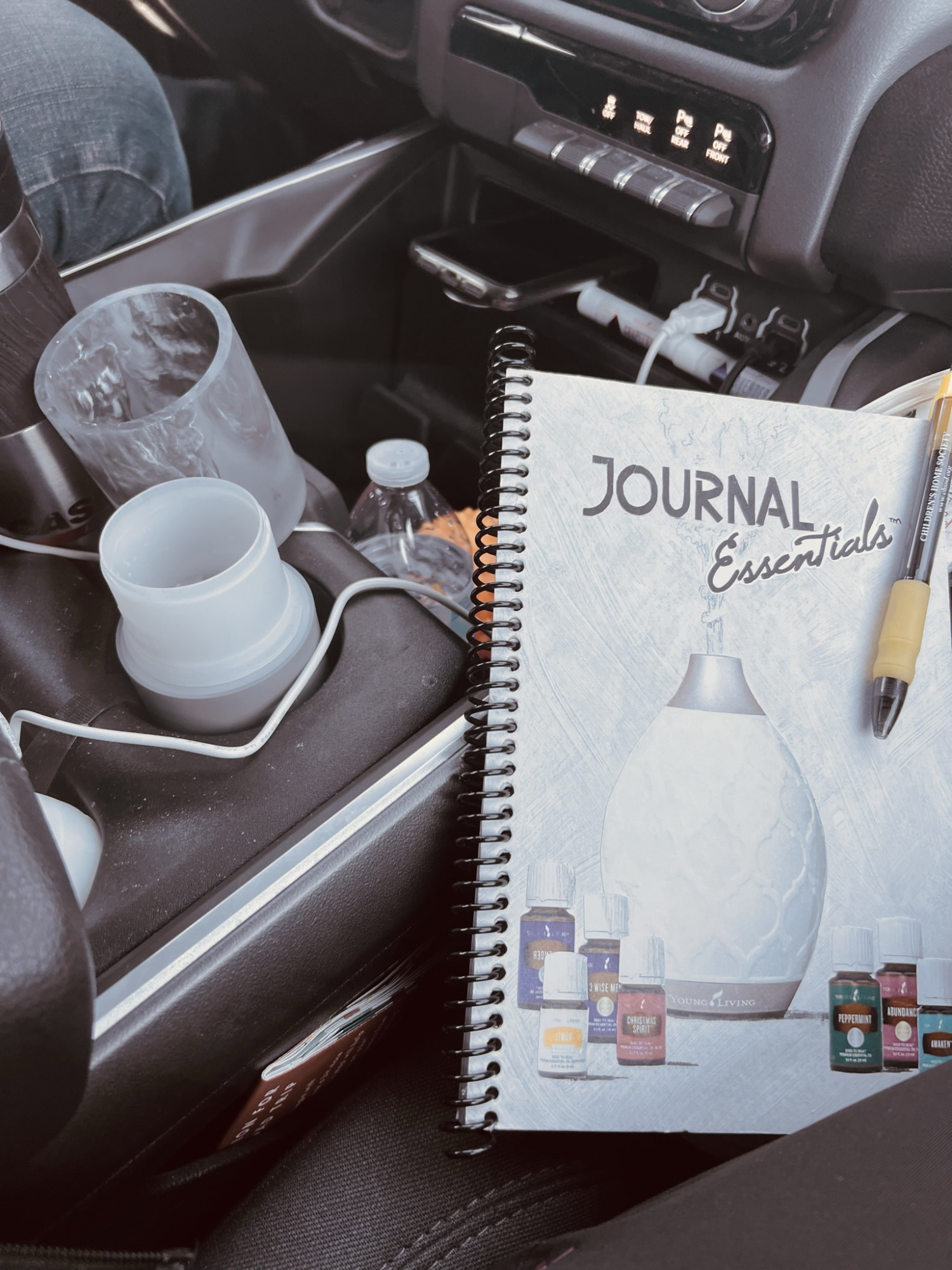 Truck diffuser and Journal Essentials journal ready to travel on our next adventure.