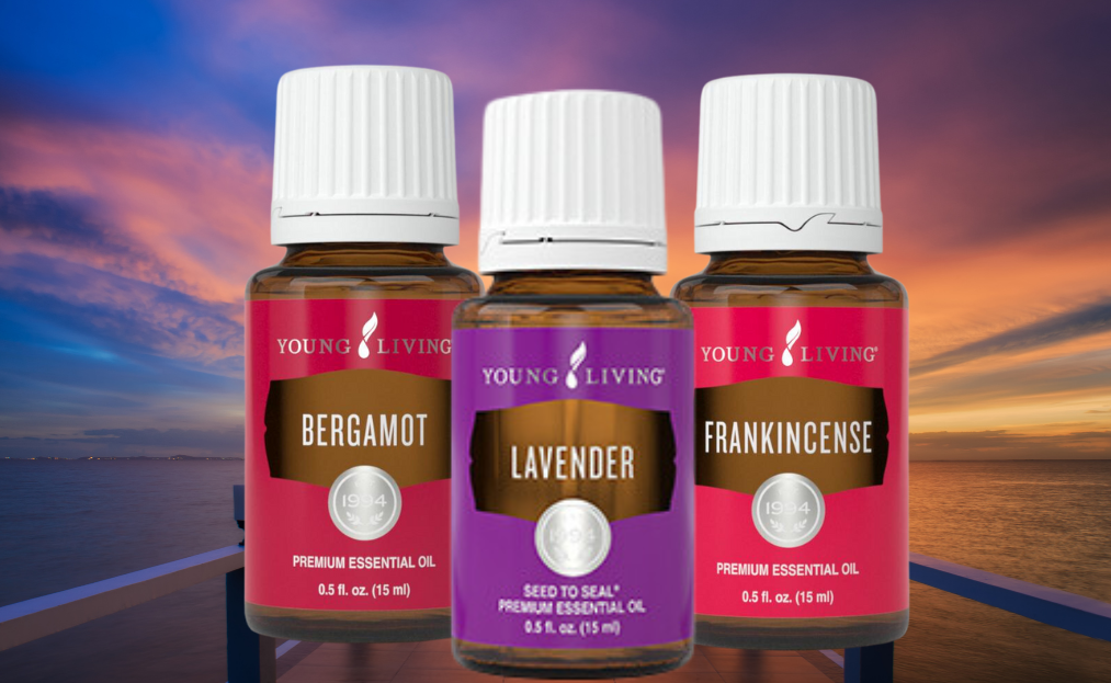 Bergamot, lavender, frankincense Young Living Essential oils Serene Oasis calming diffuser for end of day relaxation and journaling