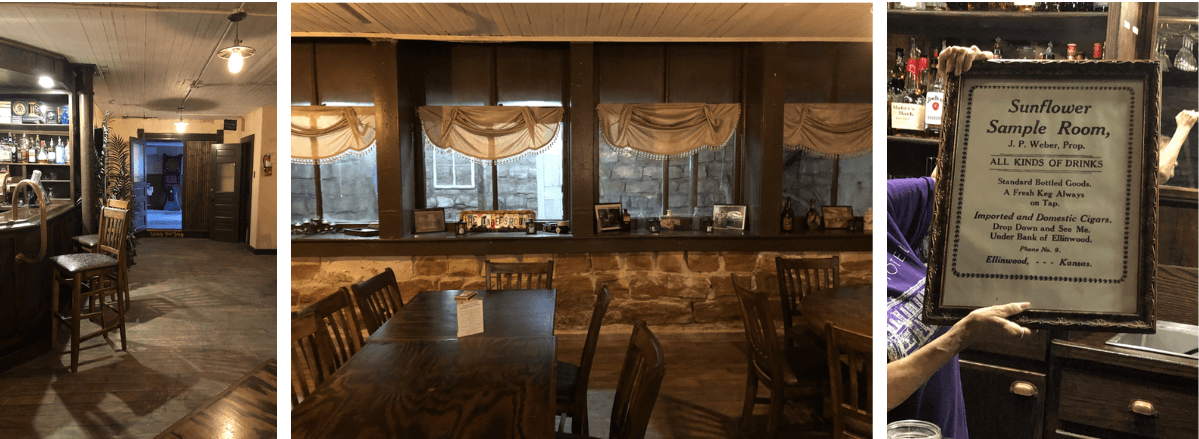 Under the Wold Hotel in Ellinwood, KS, is a remodeled original bar that still serves guests, holds events, and has performers with the old boardwalk area just outside the window for latest post called Underground History, Mystery, and Curiosity-Inspired Journaling
