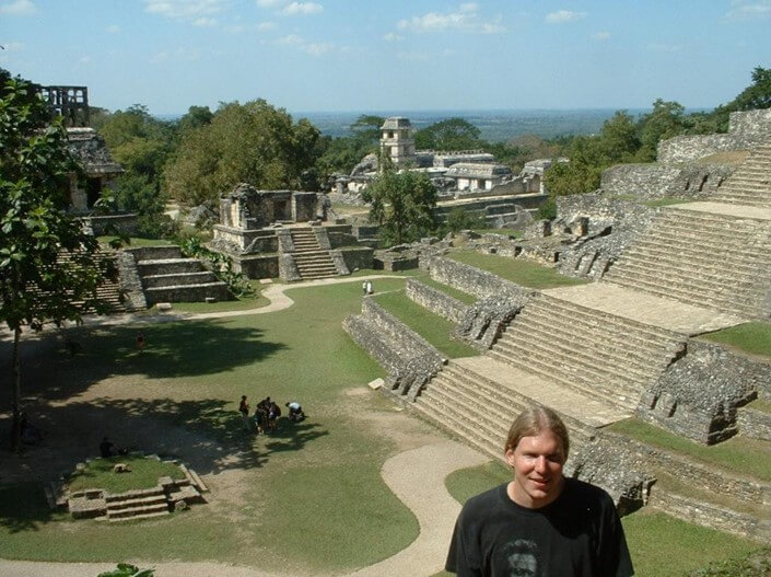  Jordan Hofer, contributing author, looking over the Mayan Ruins of Palenque in southern Mexico for a Bound to Journal blog post titled Never There Long - A Journal Series: The Red Pickup Truck, Part 1 