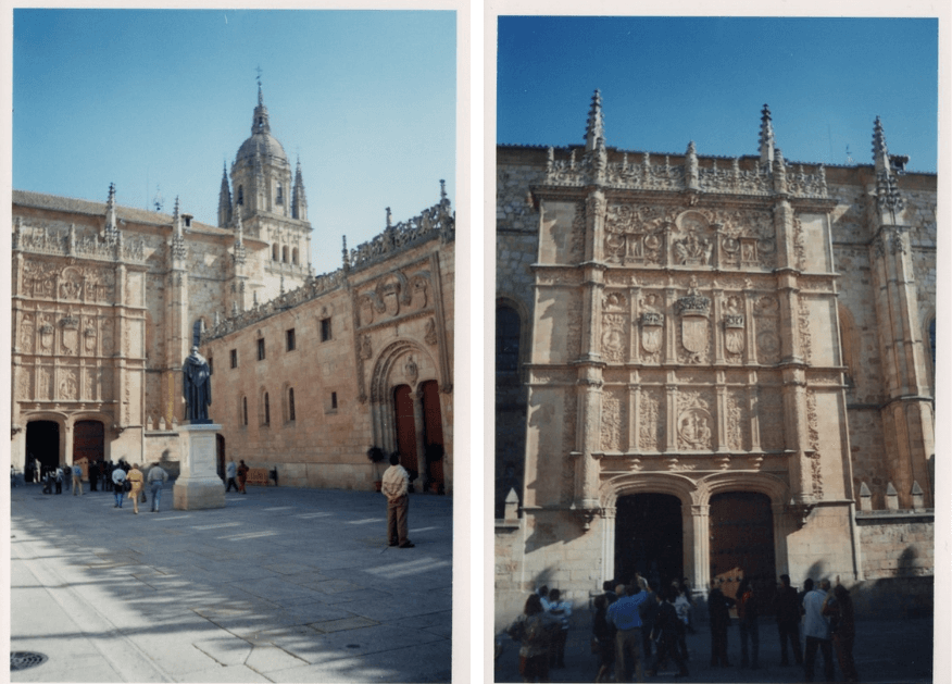  The University of Salamanca, two views of this oldest university in Spain  for a blog post titled Never There Long - a journal series, Iberian Peninsula part 1 