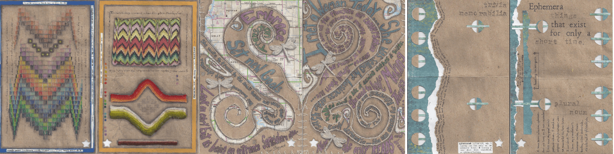 Three examples of the Letters to Mary showing both sides of a themed epistolary journaling project for a new Bound to Journal blog post titled "The Transformative Journey of Journaling: My Letters to Mary"