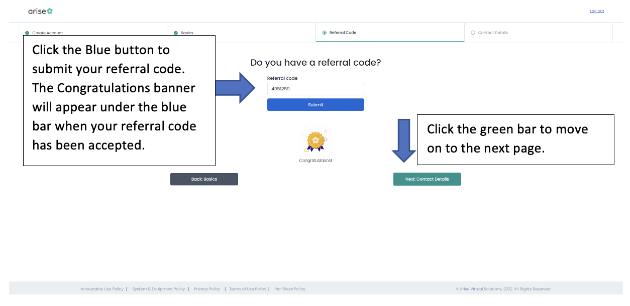 Arise Platform Signup Instructions