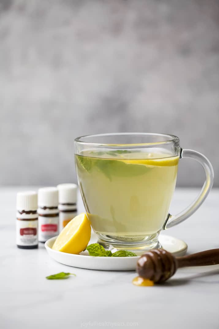 Adding Young Living's Vitality line of essential oils to water, tea, and other drinks. 