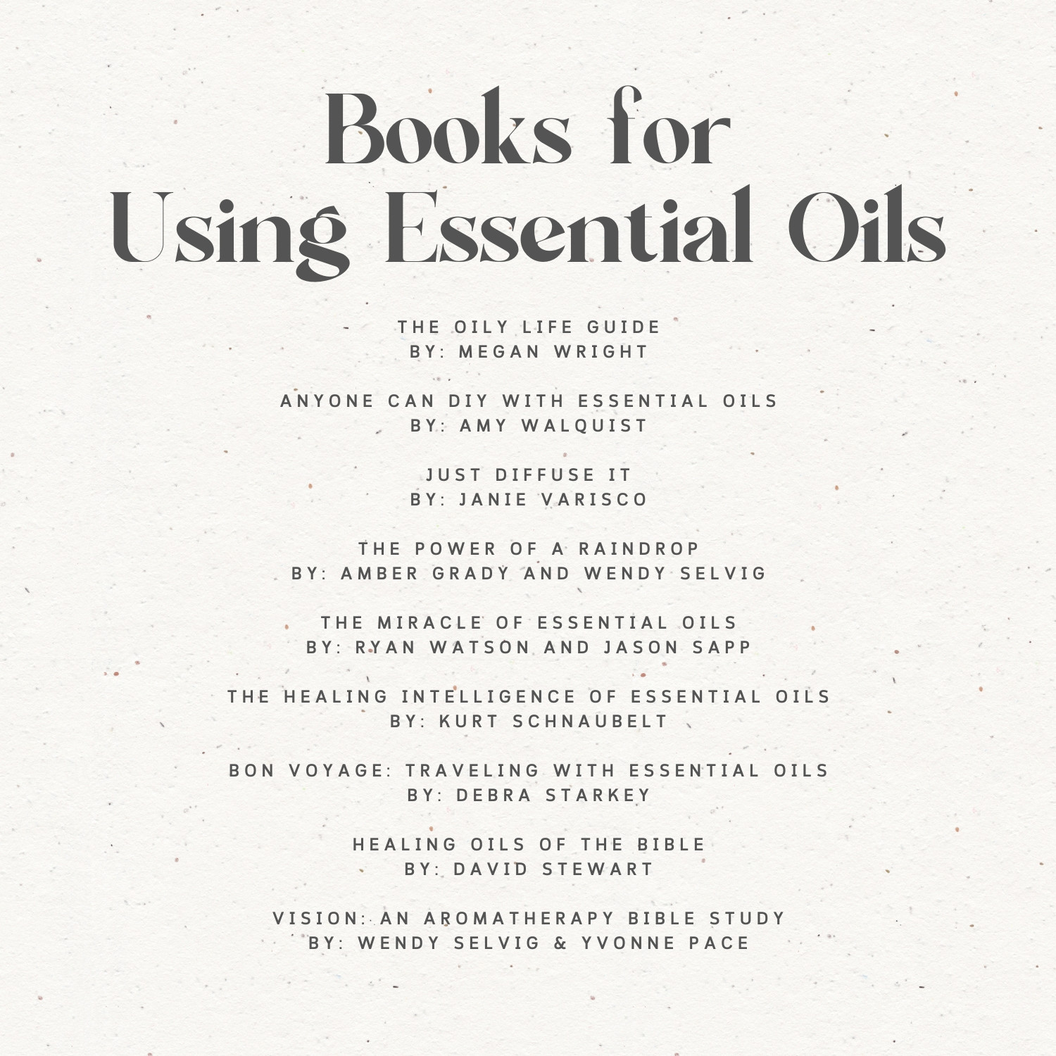 Resources, Books about using essential oils