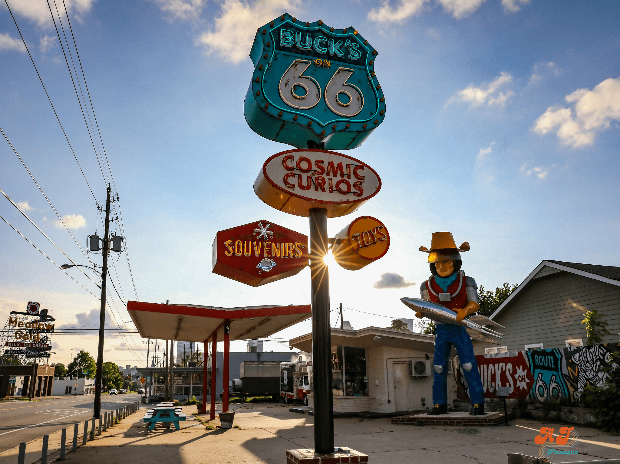 Nostalgic view of a section of Route 66