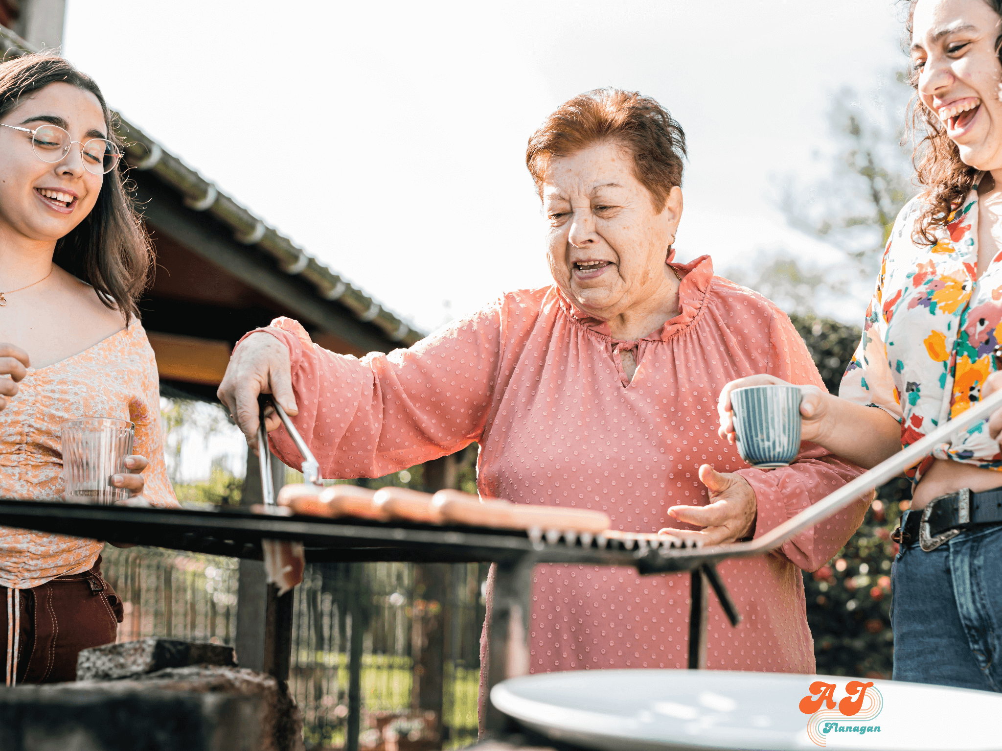 Generations of family cooking together