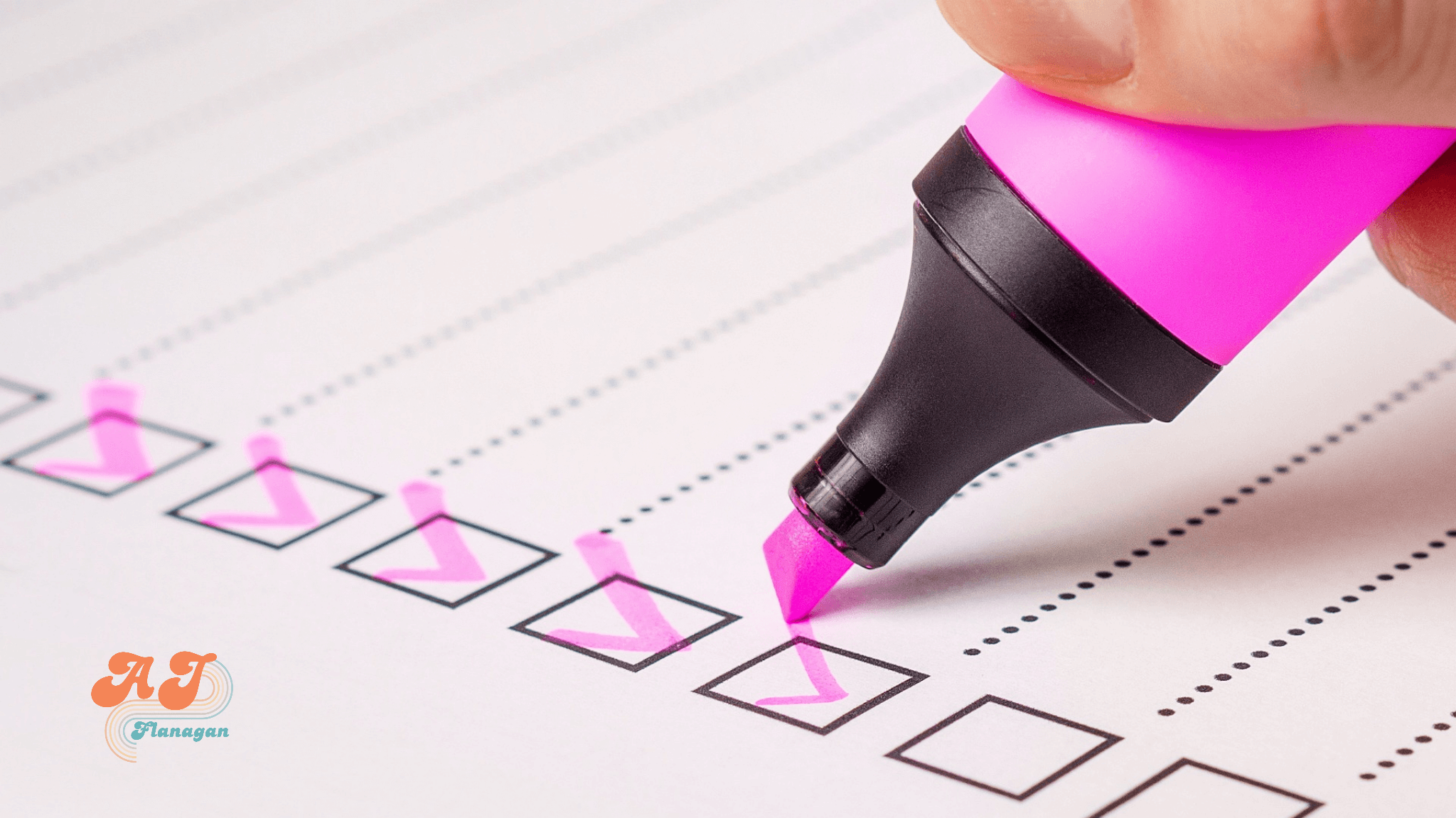 Checking off items on a checklist