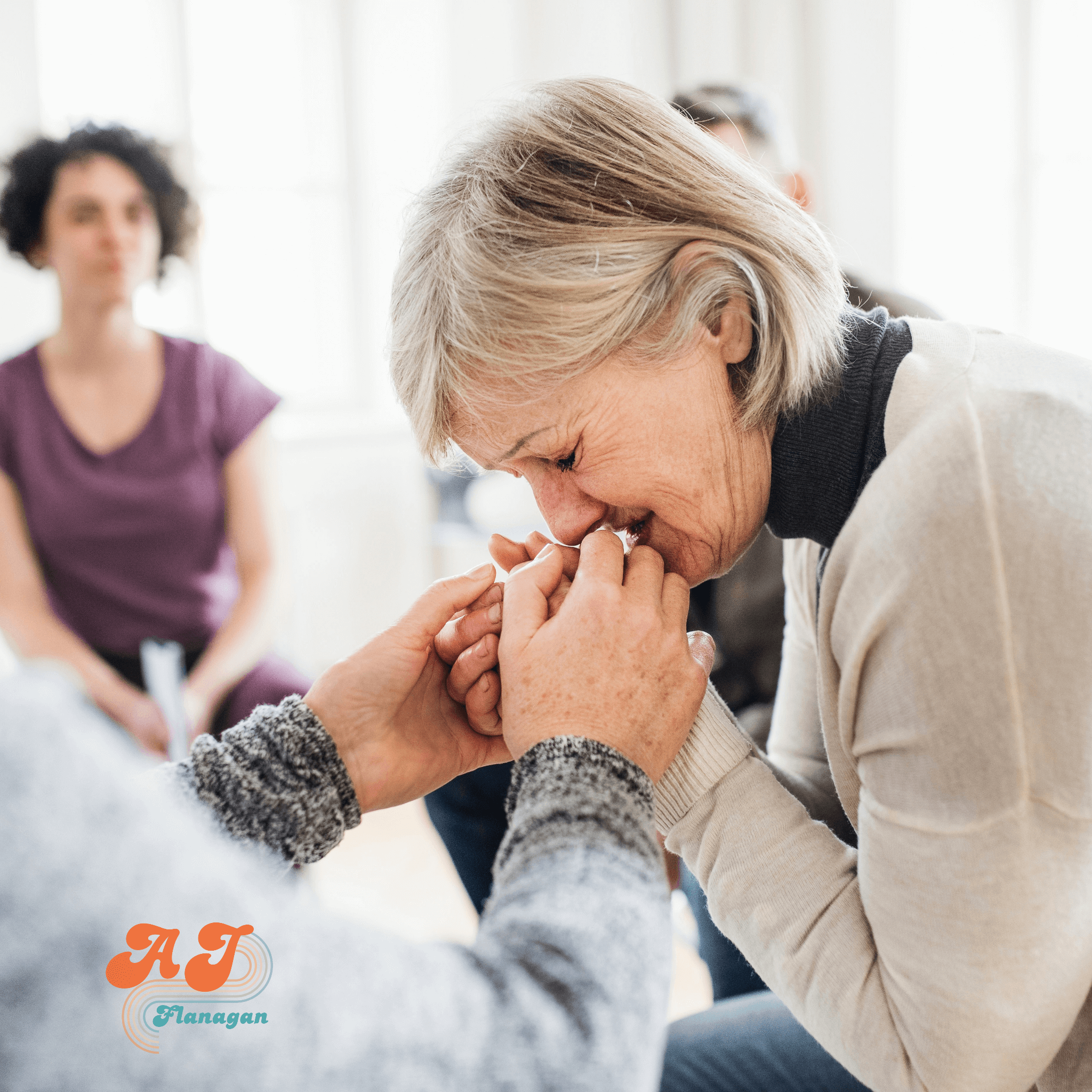  Happy Tears Are Still Tears; a woman in tears as she receives compassion