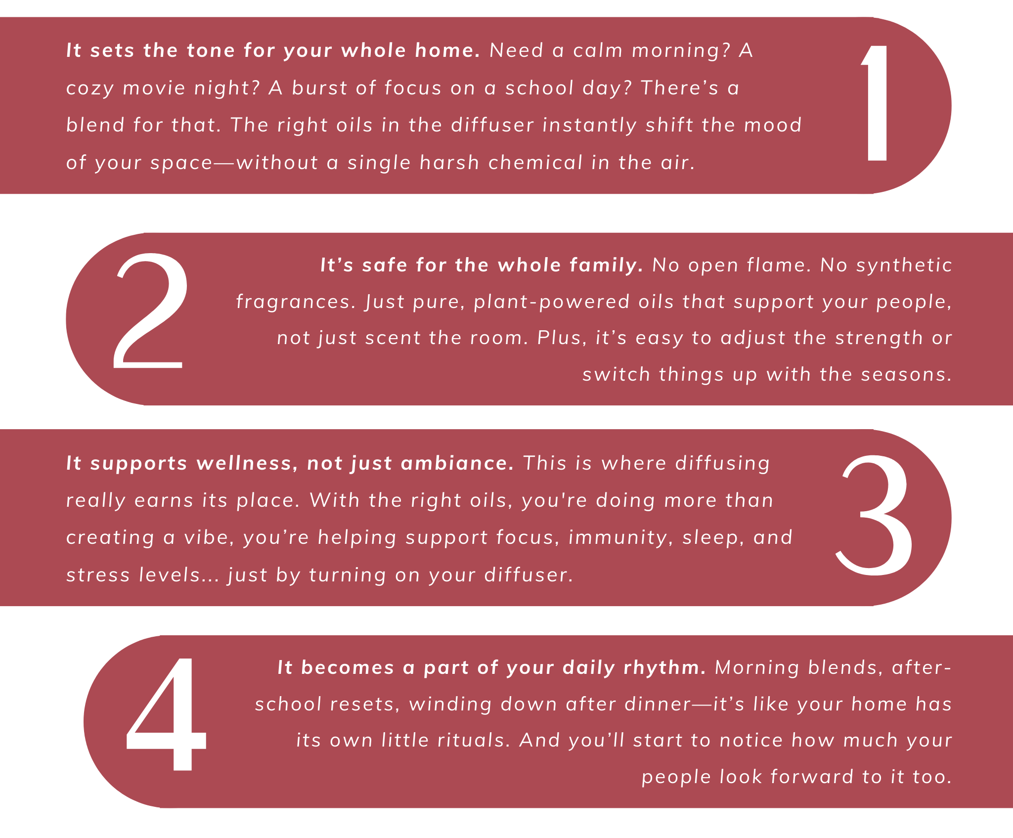  Info graphic on 4 reasons to diffuse