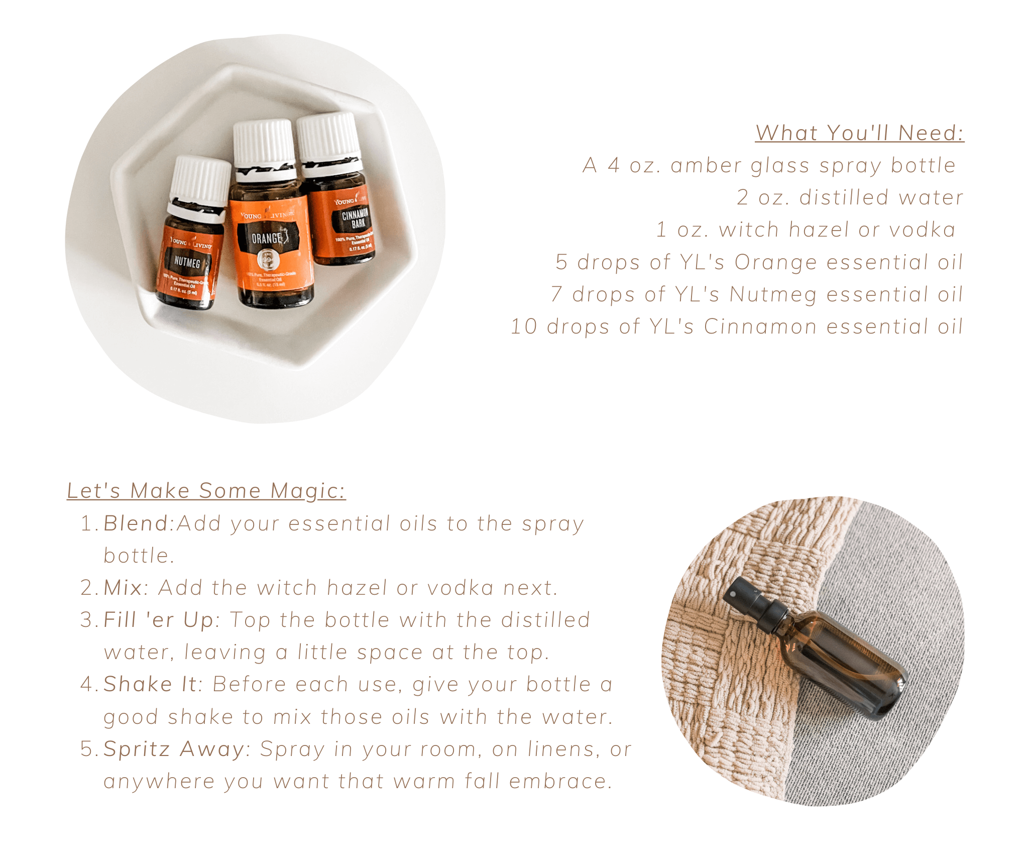  Recipe graphic on how to make a DIY fall room spray