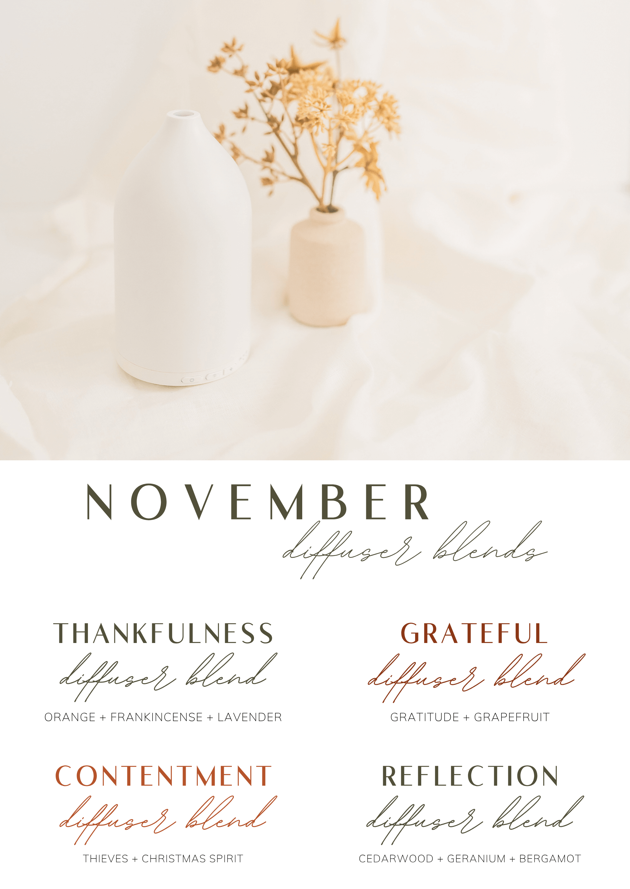  November Diffuser Blends graphic
